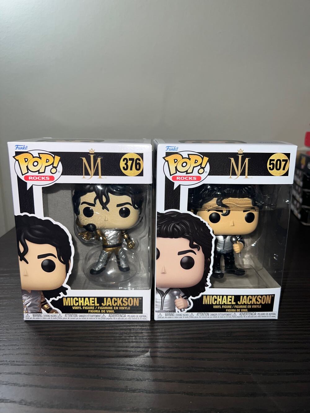 Two Michael Jackson World Tour Funko Pops History #376 & Bad #507 Music Rocks MJ